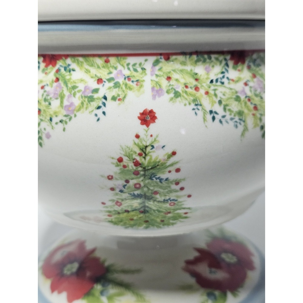 The Pioneer Woman Holiday Cheer Pedestal Candy Dish Christmas Canister Jar - Picture 2 of 11